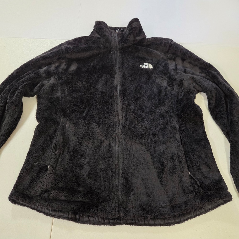 The North Face Osito Full Zip Fleece Jacket Black Womens XL High Pile Fuzzy